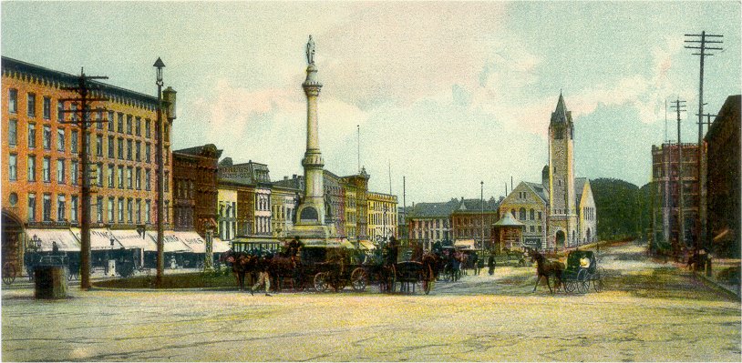 Watertown, New York - Looking East Across Public Square, Circa 1905